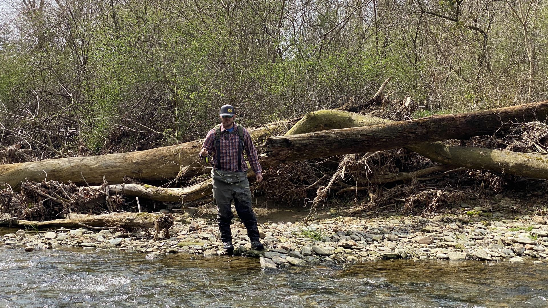 Angler fishes Octoraro Creek